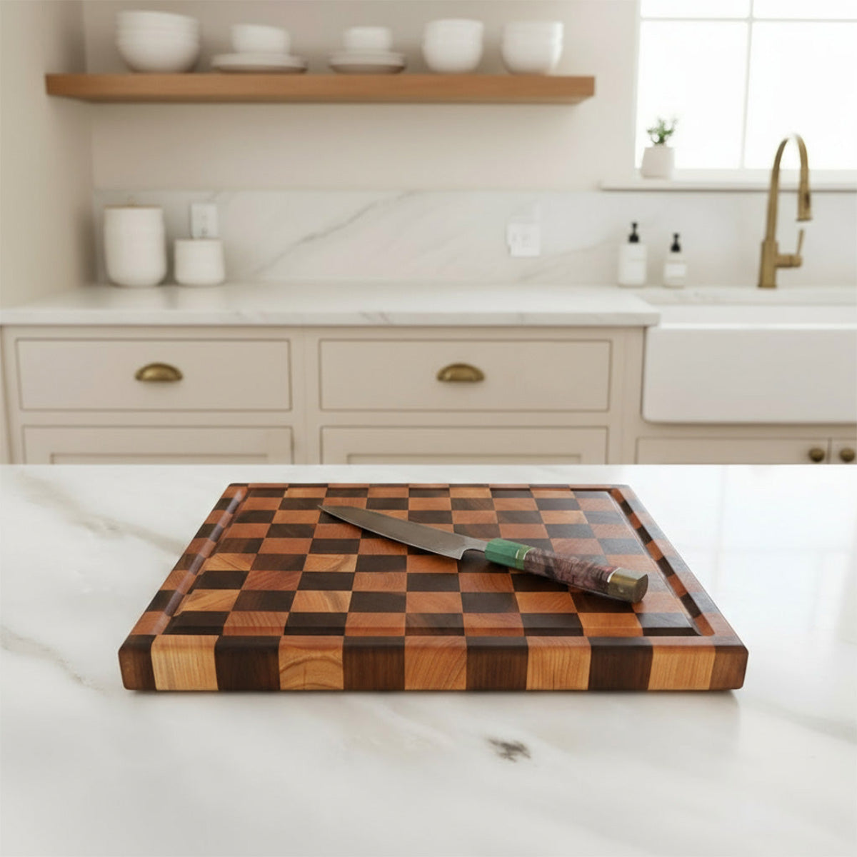 Walnut + Cherry End Grain Cutting Board "The Highland"