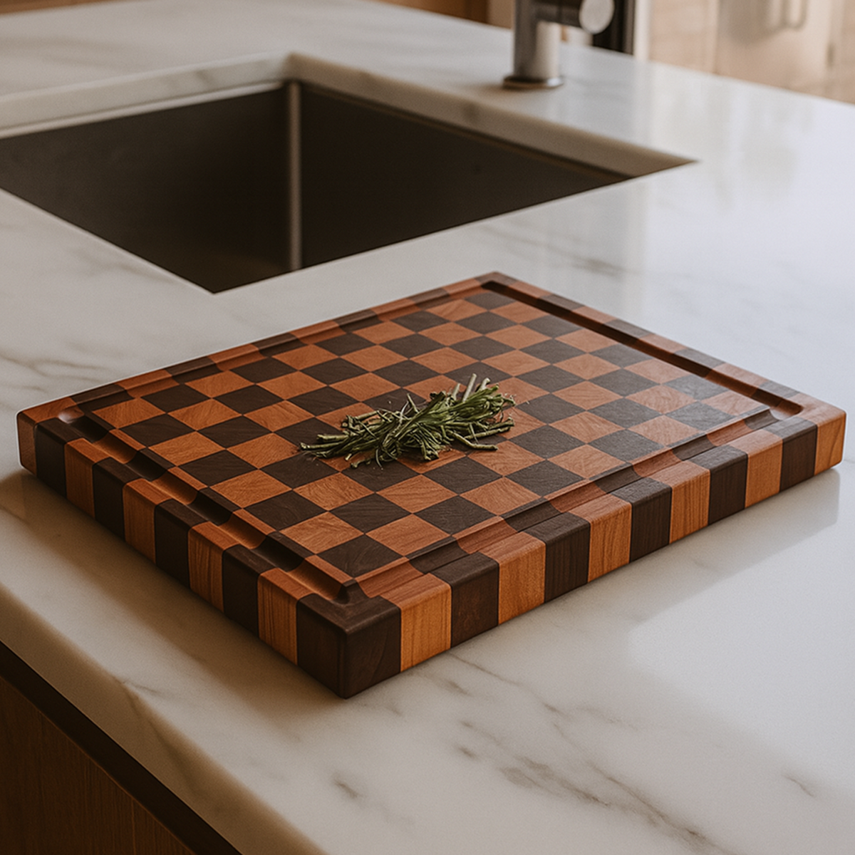 Walnut + Cherry End Grain Cutting Board "The Highland"