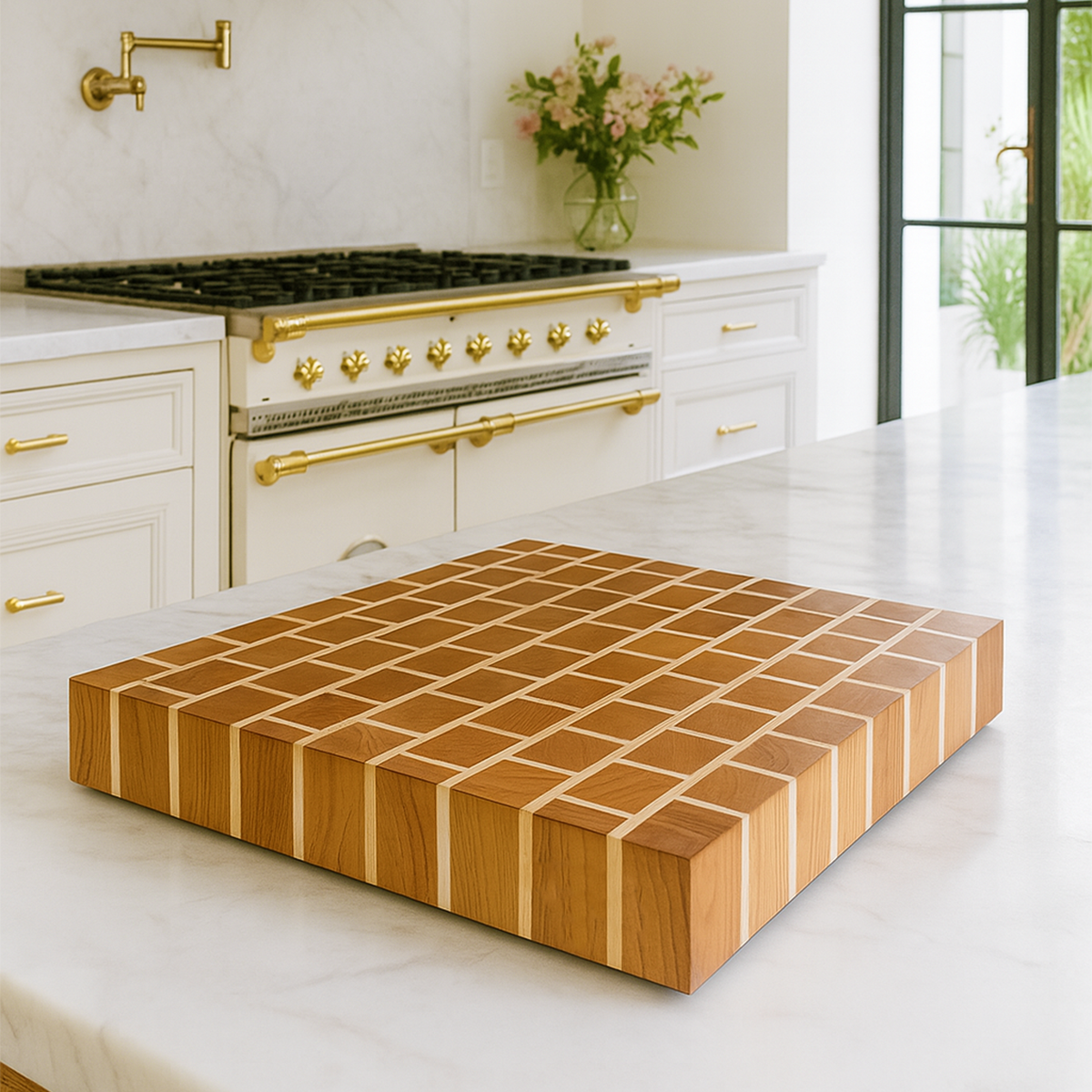 Cherry + Maple End Grain Brick Cutting Board "The Kilbarry"