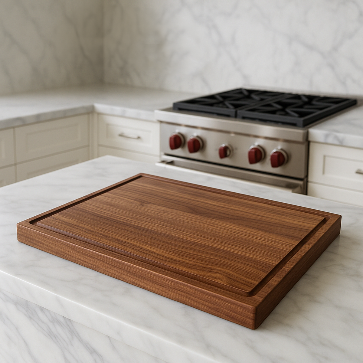 Walnut Edge Grain Butcher Block Cutting Board - "The Roxborough XL"