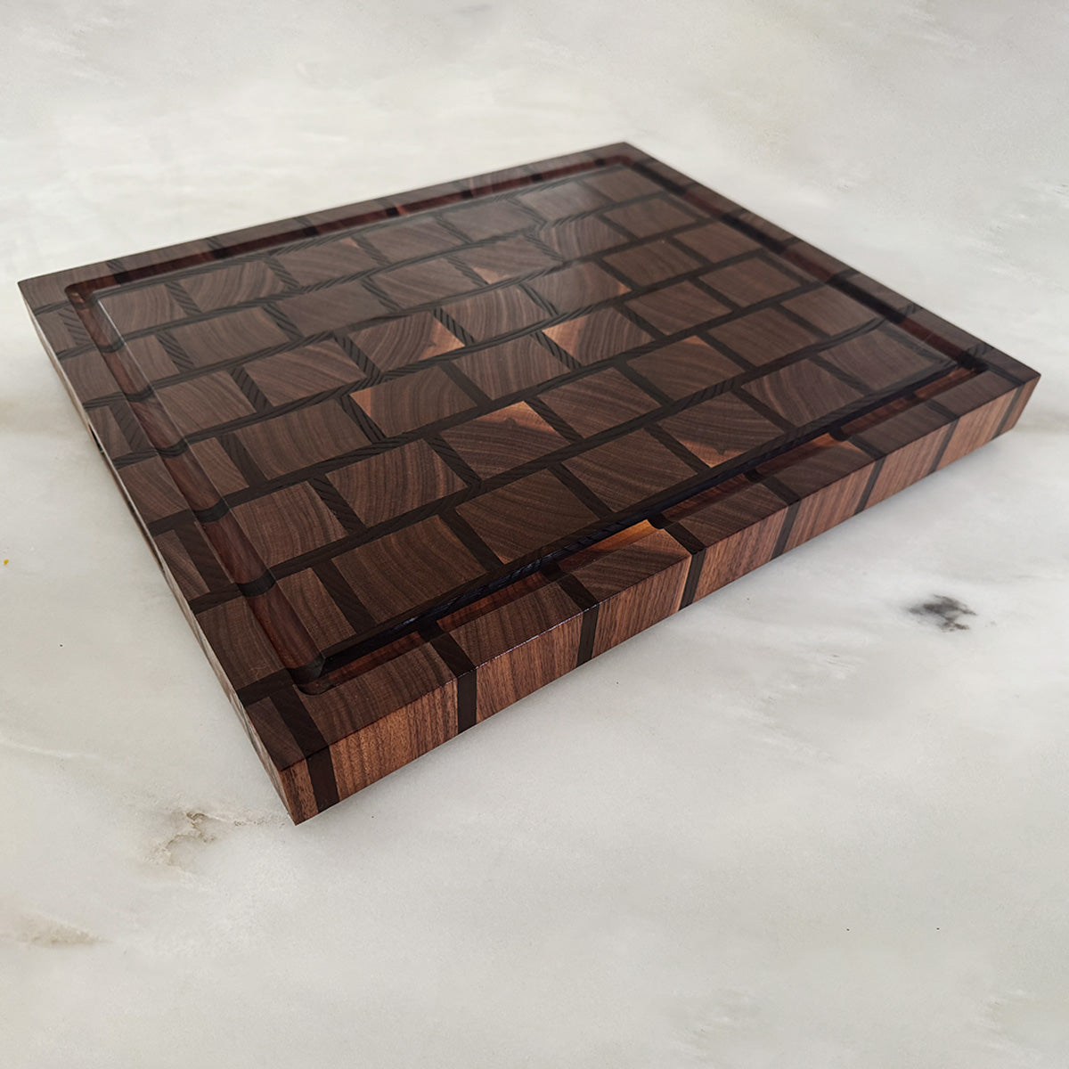 Walnut + Toasted Ash End Grain Brick Cutting Board "The Burnham"