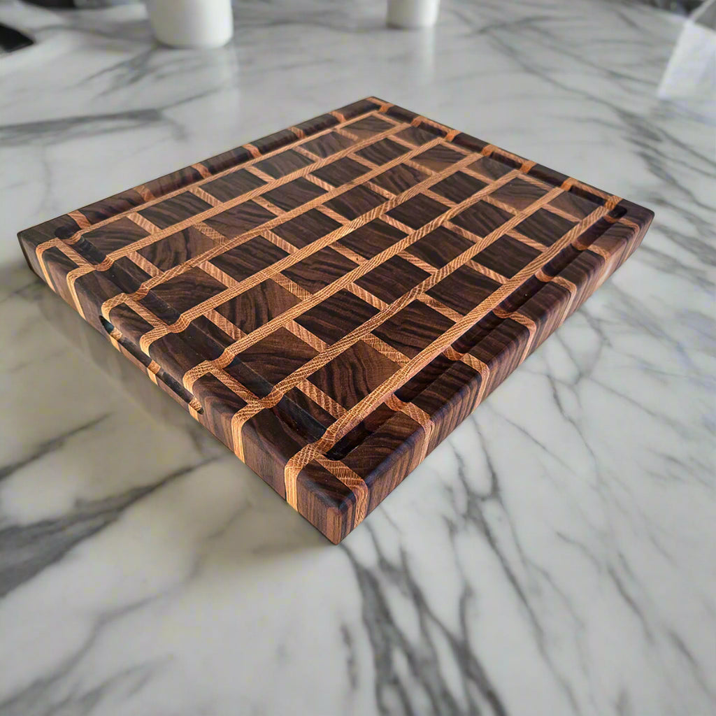 Walnut + White Oak End Grain Brick Cutting Board "The Balmoral"