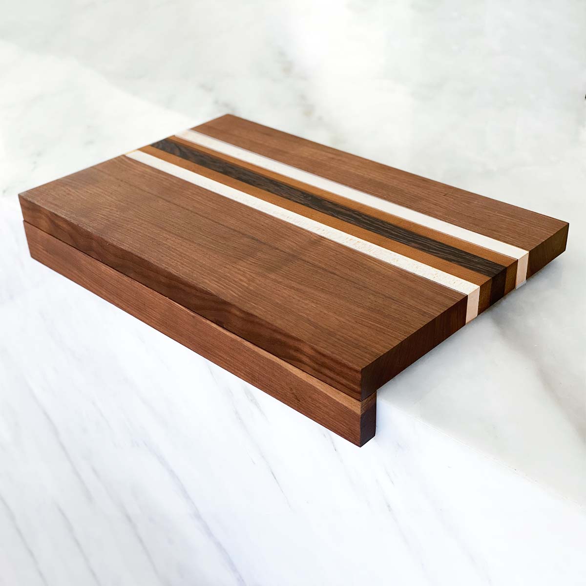 Walnut + Maple + Wenge Over The Counter Edge Grain Cutting Board "The Woodlawn"