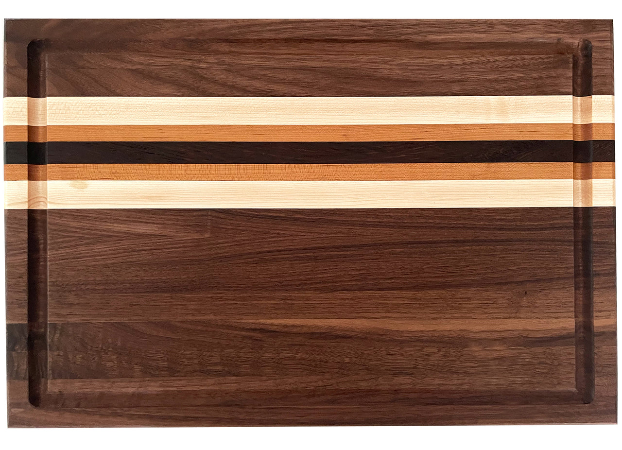 Walnut + Maple + Wenge Edge Grain Cutting Board "The Woodlawn XL"