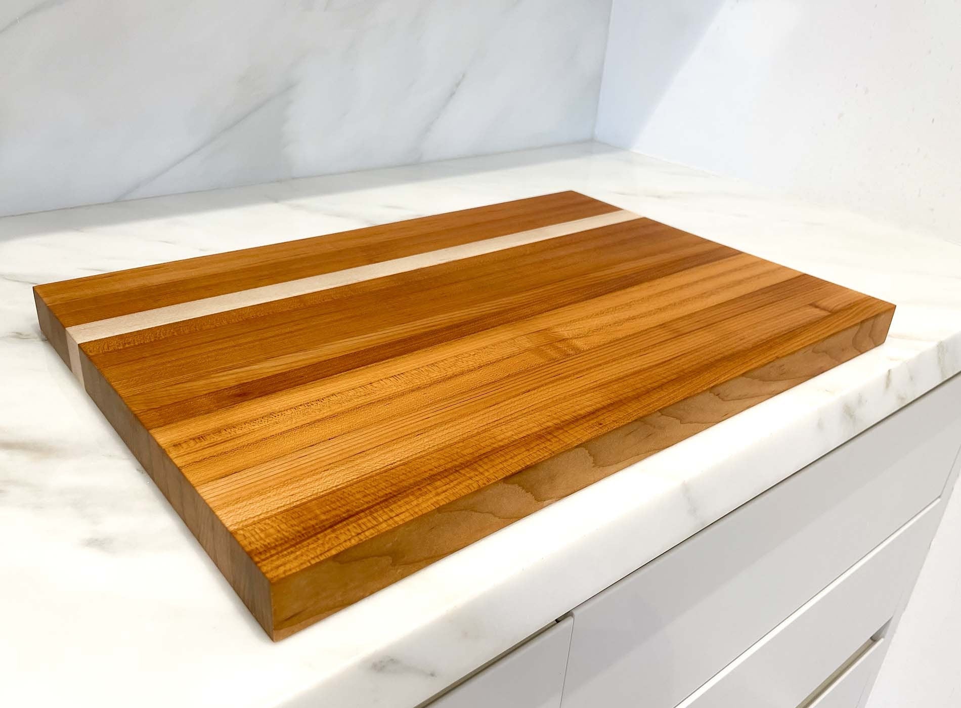 Toasted Maple Over The Counter Edge Grain Cutting Board &quot;The Alvin&quot;